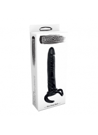Чёрная насадка-фаллос для двойного проникновения INFLATABLE DILDO SLIM DONG  - 13,5 см. - Toyz4lovers - в Грозном купить с доставкой