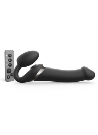 Черный безремневой страпон Multi Orgasm Size L с клиторальной стимуляцией - Strap-on-me - купить с доставкой в Грозном