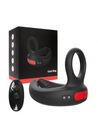 Черное эрекционное виброкольцо Cock Ring с пультом ДУ - I-MOON - в Грозном купить с доставкой