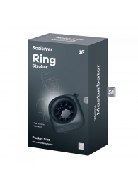 Черный мужской вибромассажер Ring Stroker - Satisfyer - в Грозном купить с доставкой