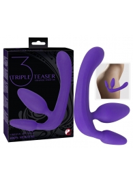 Фиолетовый безремневой страпон с двумя пробками - Orion - купить с доставкой в Грозном