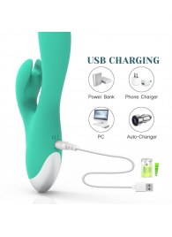 Зеленый вибратор-кролик Jade Rabbit Vibrator - 21,8 см. - Tracy s Dog