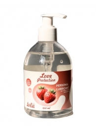 Лубрикант на водной снове Love Protection Strawberry с ароматом клубники - 300 мл. - Lola Games - купить с доставкой в Грозном