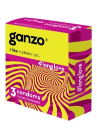 Презервативы с анестетиком для продления удовольствия Ganzo Long Love - 3 шт. - Ganzo - купить с доставкой в Грозном