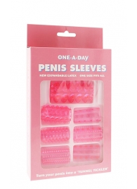 Набор из 7 розовых насадок на пенис ONE-A-DAY PENIS SLEEVES PINK - Seven Creations - в Грозном купить с доставкой