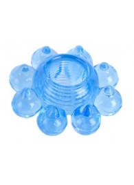 Голубая гелевая насадка-цветок - Toyfa Basic - в Грозном купить с доставкой