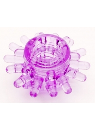 Фиолетовое гелевое эрекционное кольцо с шипиками - Toyfa Basic - в Грозном купить с доставкой