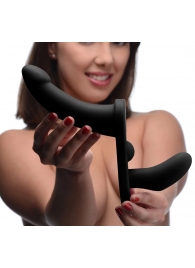 Черный вибрострапон Double Take 10X Double Penetration Vibrating Strap-on Harness - XR Brands - купить с доставкой в Грозном