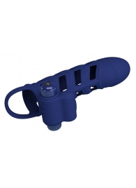 Синяя насадка на пенис Powerful Ring - 18,8 см. - Baile - в Грозном купить с доставкой