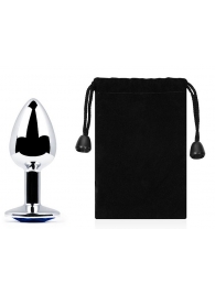 Анальное украшение BUTT PLUG  Small с синим кристаллом - 7 см. - Anal Jewelry Plug - купить с доставкой в Грозном