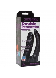 Черная насадка-фаллоимитатор для двойной стимуляции Double Penetrator - 16 см. - Doc Johnson - купить с доставкой в Грозном