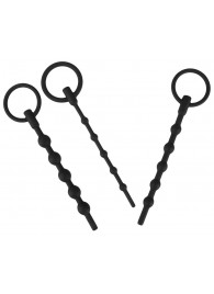 Набор из 3 черных силиконовых уретральных стимуляторов Training Set - Orion - купить с доставкой в Грозном