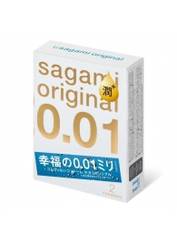 Увлажнённые презервативы Sagami Original 0.01 Extra Lub - 2 шт. - Sagami - купить с доставкой в Грозном