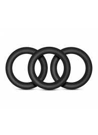 Набор из 3 черных эрекционных колец Black Small Penis Rings - Blush Novelties - в Грозном купить с доставкой