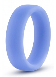 Голубое люминесцентное кольцо Silicone Glo Cock Ring - Blush Novelties - в Грозном купить с доставкой