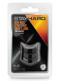 Черное эрекционное кольцо на мошонку Beef Ball Stretcher Snug X Long - Blush Novelties - в Грозном купить с доставкой