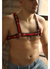 Черно-красная мужская портупея Black-Red - БДСМ Арсенал - купить с доставкой в Грозном