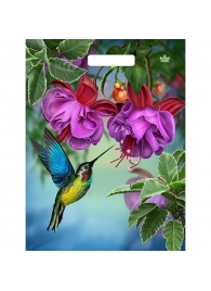 Пакет с принтом в виде колибри в цветах с вырубной ручкой (31х40 см) - Сима-Ленд - купить с доставкой в Грозном