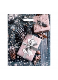 Новогодний пакет с принтом в виде подарков и вырубной ручкой (45х38 см) - Сима-Ленд - купить с доставкой в Грозном