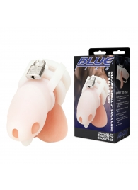 Белая клетка для пениса Silicone Small 2 in Cock Cage With Ball Divider - BlueLine - купить с доставкой в Грозном