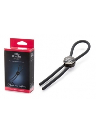 Тёмно-серое эрекционное кольцо с зажимом Again and Again Adjustable Cock Ring - Fifty Shades of Grey - в Грозном купить с доставкой