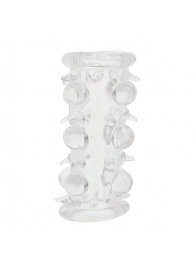 Прозрачная насадка на пенис с шипами и бугорками JELLY JOY LUST CLUSTER CLEAR - Dream Toys - в Грозном купить с доставкой