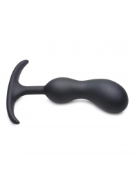 Черный массажер простаты с утяжелителями Premium Silicone Weighted Prostate Plug Medium - 16,3 см. - XR Brands - в Грозном купить с доставкой