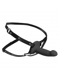 Черный полый страпон с вибрацией 2’’ Erection 28X Smooth Vibrating Silicone Penis Sheath - XR Brands - купить с доставкой в Грозном