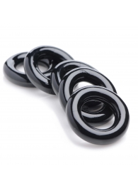 Комплект из 5 черных эрекционных колец для мошонки Ring Master Custom Ball Stretcher Kit - XR Brands - в Грозном купить с доставкой
