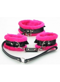 Набор с розовым мехом BDSM Light - БДСМ Арсенал - купить с доставкой в Грозном
