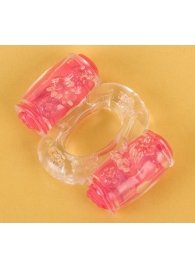 Прозрачное виброкольцо с двумя вибропульками - Toyfa Basic - в Грозном купить с доставкой