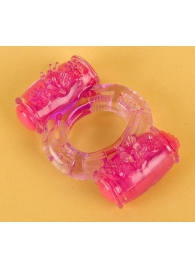 Фиолетовое виброкольцо с двумя вибропульками - Toyfa Basic - в Грозном купить с доставкой