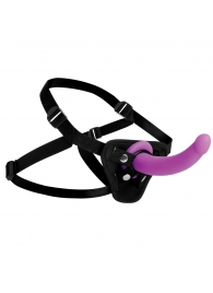 Лиловый поясной страпон Navigator Silicone G-Spot Dildo with Harness - 17,8 см. - XR Brands - купить с доставкой в Грозном