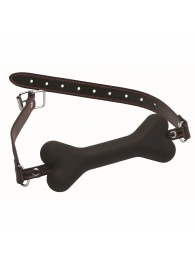 Черный кляп в форме косточки Hound Adjustable Dog Bone Gag - XR Brands - купить с доставкой в Грозном