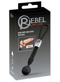 Черное эрекционное лассо с шариком-утяжелителем Heavy Rope - Orion - в Грозном купить с доставкой