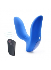 Синий вибромассажер простаты 3,5’’ Remote Control Curve P-spot Massager - 12 см. - Erokay - в Грозном купить с доставкой