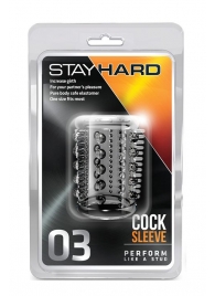 Прозрачная насадка с шипами и шишечками STAY HARD COCK SLEEVE 03 CLEAR - Blush Novelties - в Грозном купить с доставкой