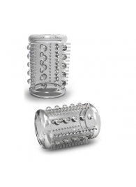Прозрачная насадка с шипами и шишечками STAY HARD COCK SLEEVE 03 CLEAR - Blush Novelties - в Грозном купить с доставкой