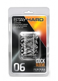 Прозрачная насадка с объёмными чёрточками STAY HARD COCK SLEEVE 06 CLEAR - Blush Novelties - в Грозном купить с доставкой