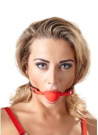 Силиконовый кляп-шар на чёрных ремешках Red Gag silicone - Orion - купить с доставкой в Грозном