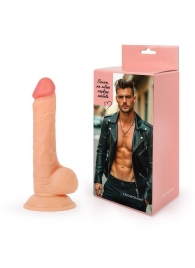 Телесный фаллоимитатор с мошонкой и присоской - Erowoman-Eroman