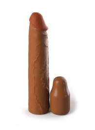 Коричневая насадка на член 2  Silicone X-tension - 20,3 см. - Pipedream - в Грозном купить с доставкой