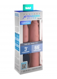 Телесная вибронасадка на член 3  Vibrating Mega X-tension with Remote - 22,9 см. - Pipedream - в Грозном купить с доставкой