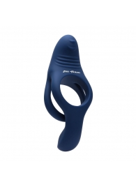 Синее эрекционное виброкольцо с двойным подхватом мошонки Ring Around The Rosy - Zero Tolerance - в Грозном купить с доставкой