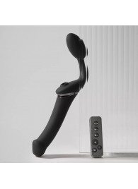 Черный безремневой вибрострапон Strap-On-Me Multi Orgasm Size XL - Strap-on-me - купить с доставкой в Грозном