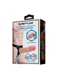 Телесный полый мужской страпон Stark - 17,5 см. - Baile - купить с доставкой в Грозном