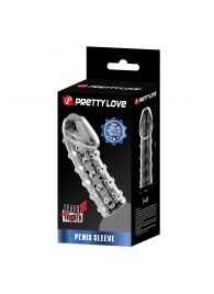 Прозрачная открытая насадка на пенис с бугорками - 19,8 см. - Baile - в Грозном купить с доставкой