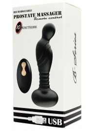 Черный массажер простаты с вибрацей и возвратно-поступательными движениями - Boys of Toys - в Грозном купить с доставкой