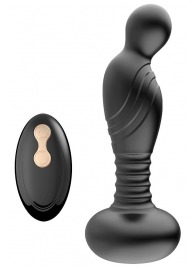 Черный массажер простаты с вибрацей и возвратно-поступательными движениями - Boys of Toys - в Грозном купить с доставкой