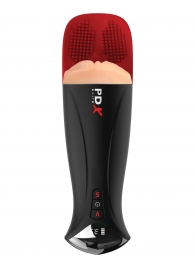 Телесный мастурбатор-вагина в черной колбе с вибрацией Fuck-O-Matic Pro XL - Pipedream - в Грозном купить с доставкой